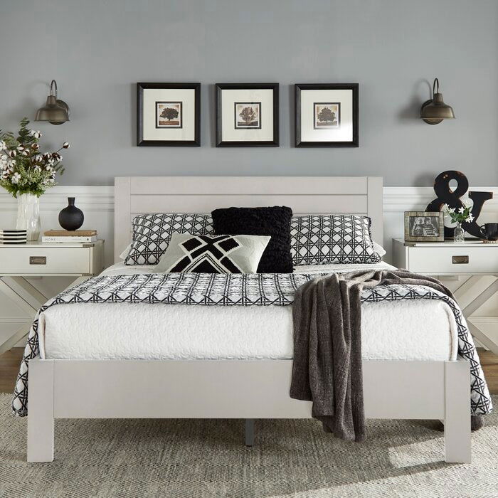 Secure Solid Wood Designer Bed White1 for Bedroom furniture Home - Furnishiaa -  -
